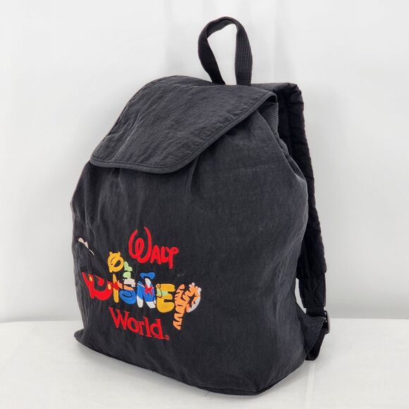 Walt Disney World Parks Vintage Y2K Characters Letters Large Nylon Backpack - Picture 2 of 13
